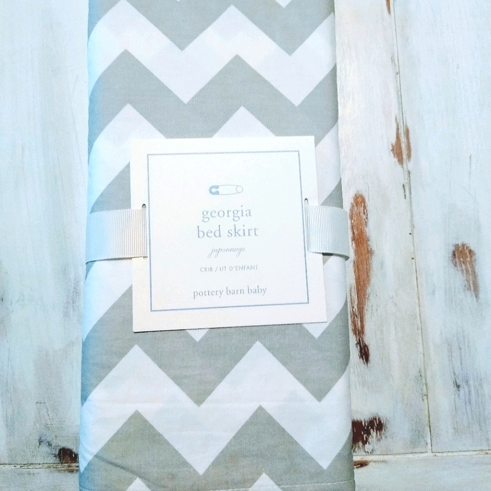 Pottery Barn Crib Bed Skirt Chevron